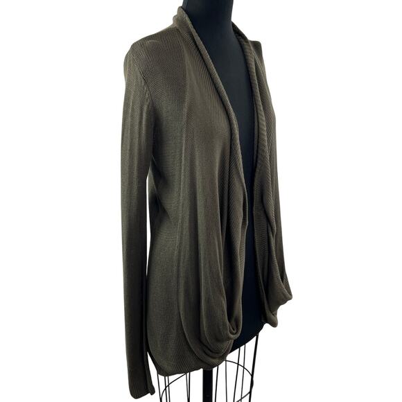 VINCE Olive Green Cardigan Sweater Knit Long Sleeve Open-Front Size Large L NEW - Picture 1 of 11